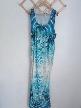 Blue Teal Ombre Maxi Dress